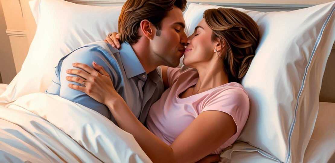 man and woman curled up kissing each other on bed. _20250206_075506_0000